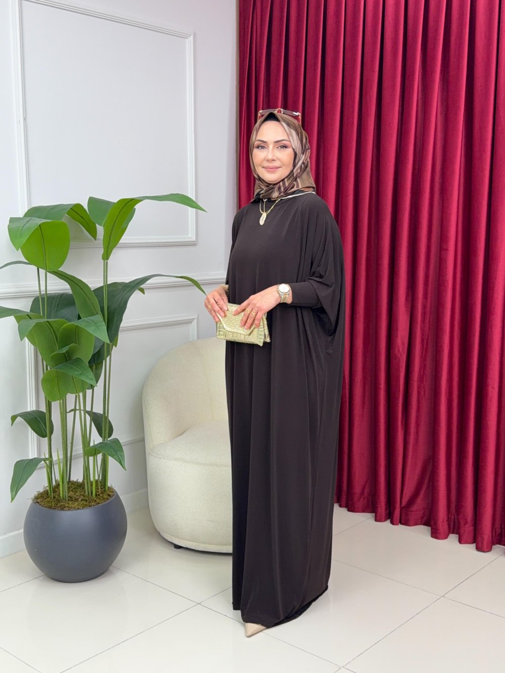 Müjde Elbise — Kahverengi