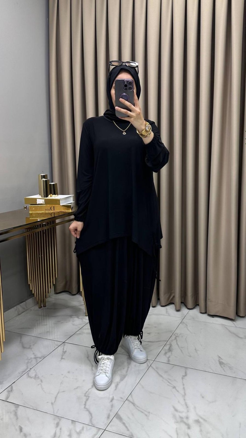 Elanur Pantolonlu Takım — Siyah